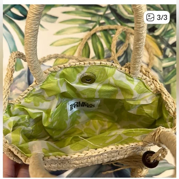 SOLID & STRIPED Natural Woven Shoulder Bag New in dust bag - Picture 3 of 3